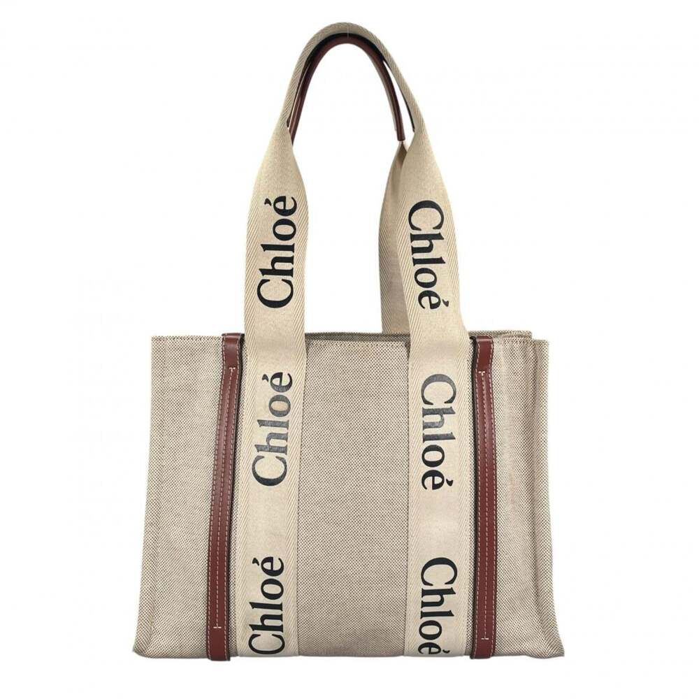 Chloe Woody Tote Canvas With Leather #245714C79B